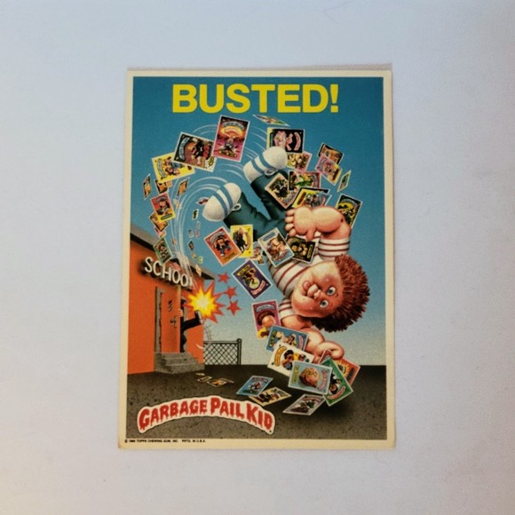Vtg Garbage Pail Kids Topps 5x7 Giant Sticker #14 "Busted!" 1986 Rare. - Picture 1 of 5